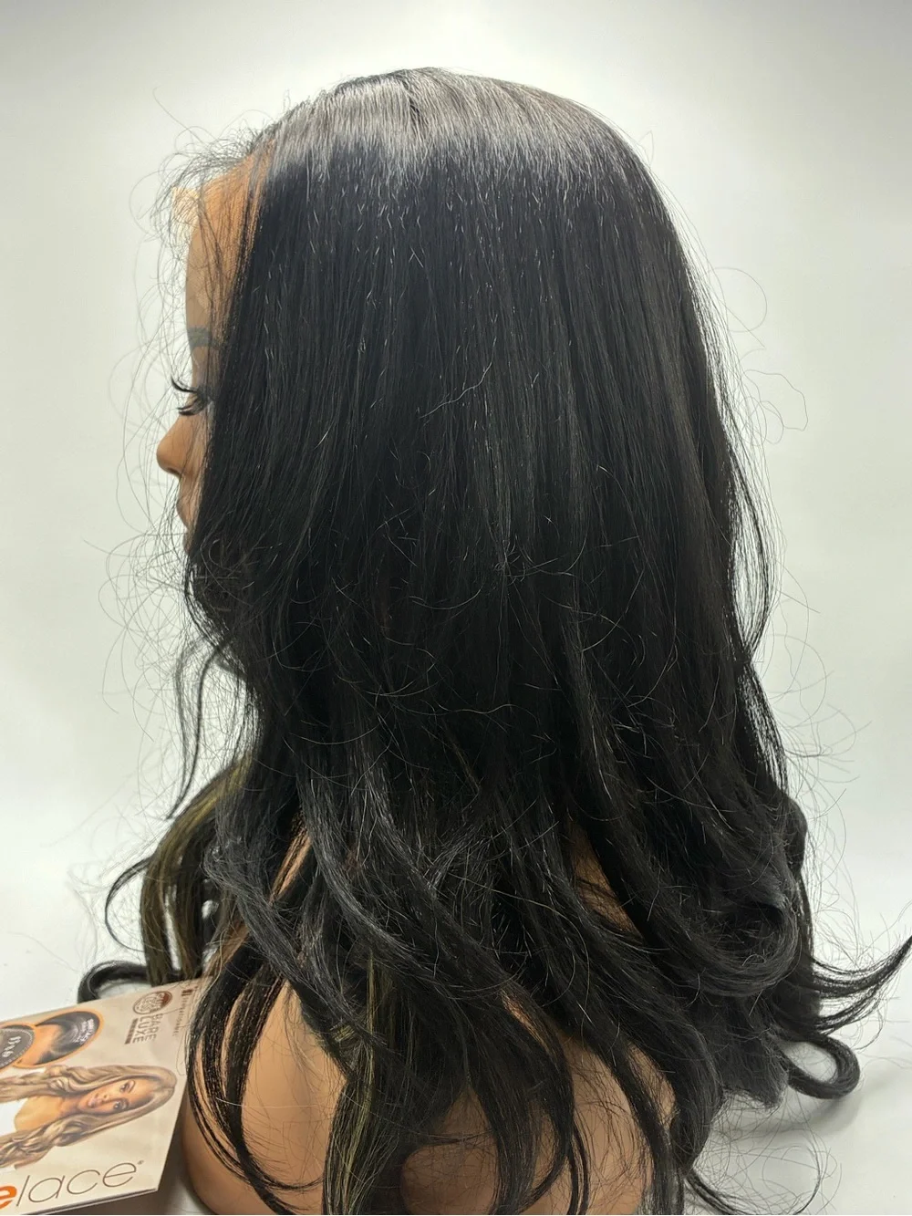 Black Long Wavy Lace Front Wig - Women Hair. Synthetic